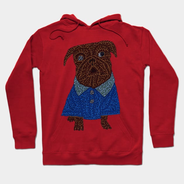 Scrappy Pug Hoodie by NightserFineArts